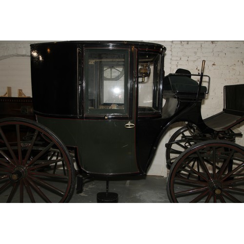 1472 - A Victorian horse drawn Bowman carriage, original upholstery, brass hubs marked KEITES & SONS, 183cm... 