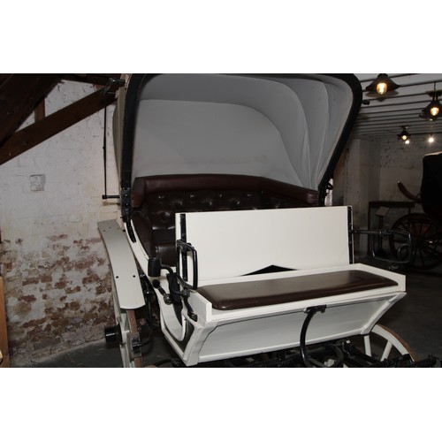 1473 - A 19th century horse drawn doctor's carriage, deep buttoned upholstery, renovated leather canopy, 20... 