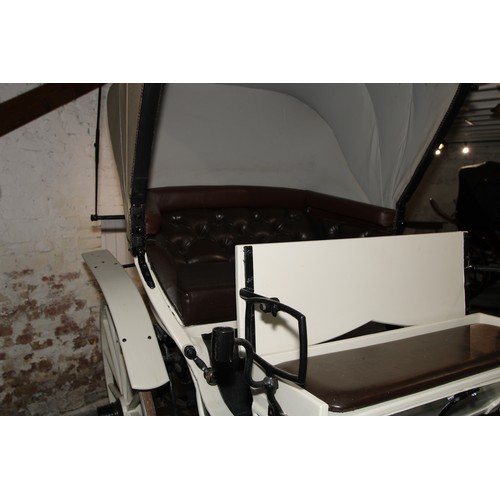 1473 - A 19th century horse drawn doctor's carriage, deep buttoned upholstery, renovated leather canopy, 20... 