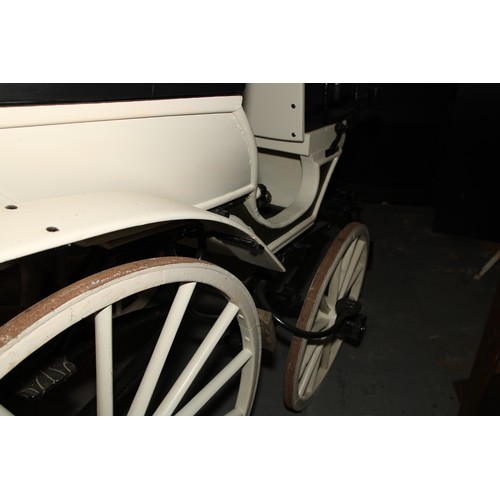 1473 - A 19th century horse drawn doctor's carriage, deep buttoned upholstery, renovated leather canopy, 20... 