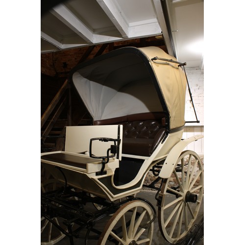 1473 - A 19th century horse drawn doctor's carriage, deep buttoned upholstery, renovated leather canopy, 20... 