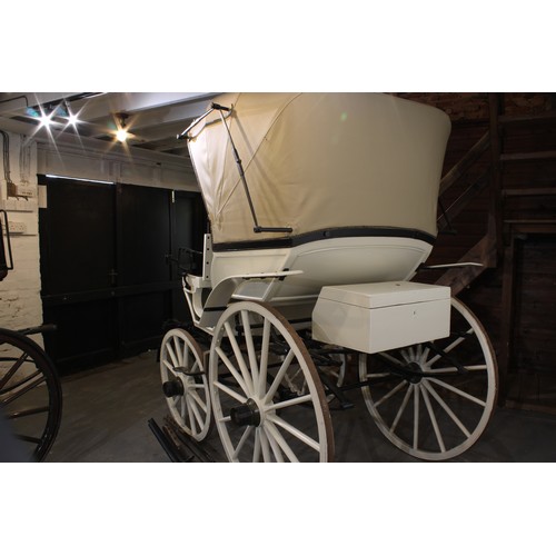 1473 - A 19th century horse drawn doctor's carriage, deep buttoned upholstery, renovated leather canopy, 20... 