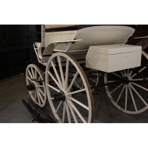 1473 - A 19th century horse drawn doctor's carriage, deep buttoned upholstery, renovated leather canopy, 20... 