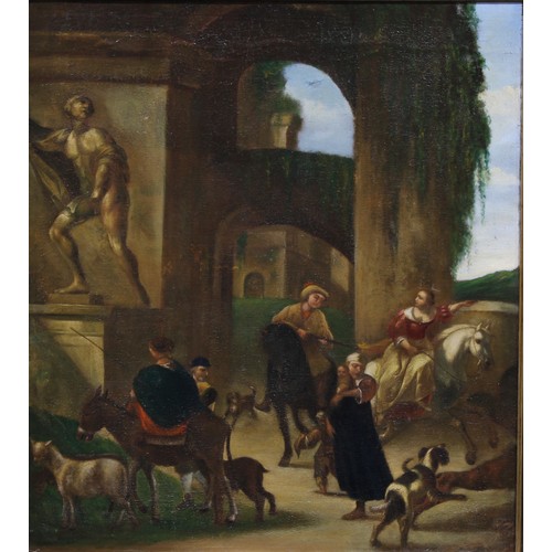 365 - Continental School (19th century)
Commotion Amongst the Ruins, 
oil on canvas, 83cm x 73cm