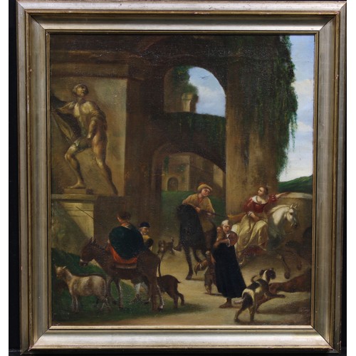 365 - Continental School (19th century)
Commotion Amongst the Ruins, 
oil on canvas, 83cm x 73cm