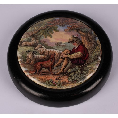 18 - A Staffordshire Pratt ware pot lid, Persuasion; others, A Pair, Shakspeare's (sic) House, Henley, St... 