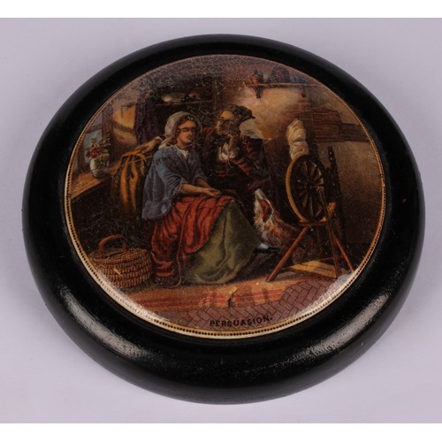 18 - A Staffordshire Pratt ware pot lid, Persuasion; others, A Pair, Shakspeare's (sic) House, Henley, St... 