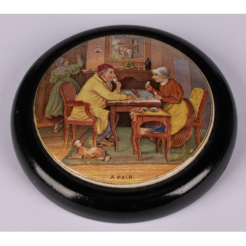 18 - A Staffordshire Pratt ware pot lid, Persuasion; others, A Pair, Shakspeare's (sic) House, Henley, St... 