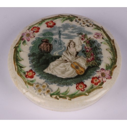 18 - A Staffordshire Pratt ware pot lid, Persuasion; others, A Pair, Shakspeare's (sic) House, Henley, St... 