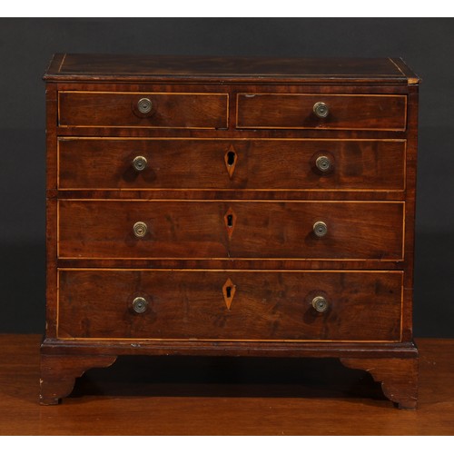 1942 - Miniature Furniture - a George III mahogany chest, rectangular top above two short and three long gr... 