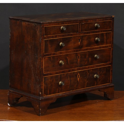 1942 - Miniature Furniture - a George III mahogany chest, rectangular top above two short and three long gr... 