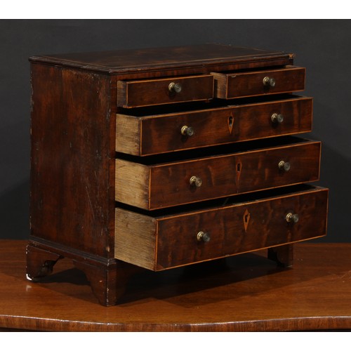 1942 - Miniature Furniture - a George III mahogany chest, rectangular top above two short and three long gr... 