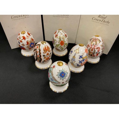 10 - Royal Crown Derby 'Eggs from the World' Collection including; Russia, Greece, Japan, England, India,... 