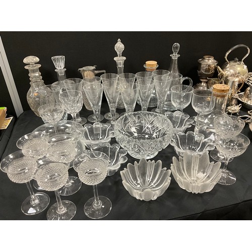 70 - Glass ware including a set of five Victorian champagne coupes, other period cut glass; Dartington Da... 