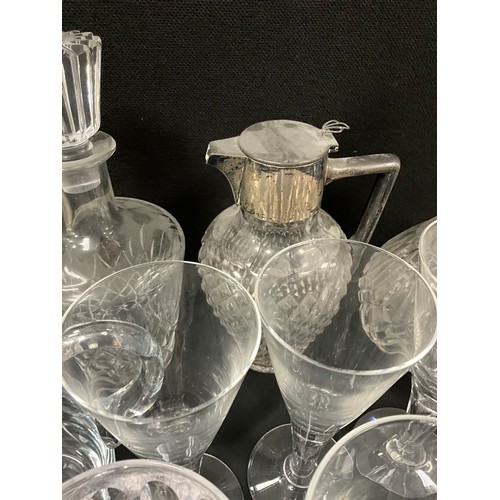 70 - Glass ware including a set of five Victorian champagne coupes, other period cut glass; Dartington Da... 