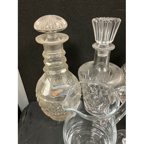 70 - Glass ware including a set of five Victorian champagne coupes, other period cut glass; Dartington Da... 