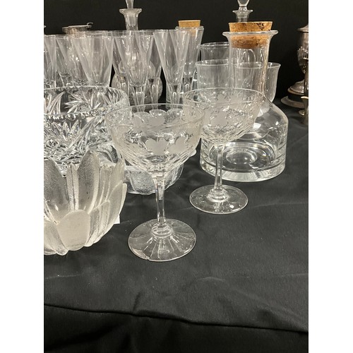 70 - Glass ware including a set of five Victorian champagne coupes, other period cut glass; Dartington Da... 