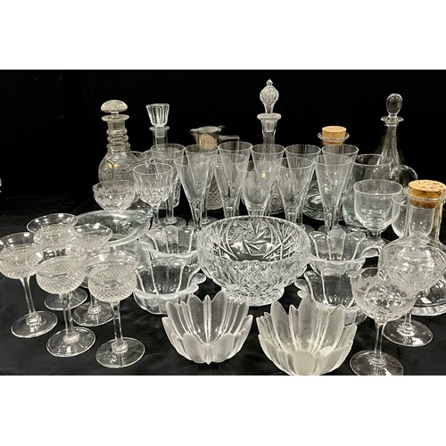 70 - Glass ware including a set of five Victorian champagne coupes, other period cut glass; Dartington Da... 