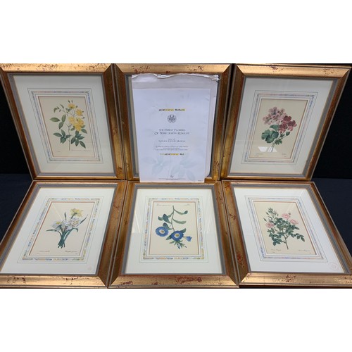 76 - Pierre-Joseph Redoute, after, set of six Limited edition prints, The fairest Flowers, 97/7500 with c... 