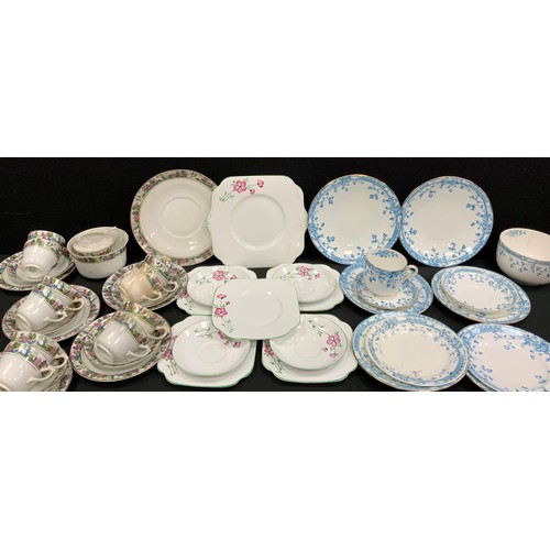 83 - A Wildblood Heath and sons Clifton China part tea service, with Oriental inspired band of buildings,... 