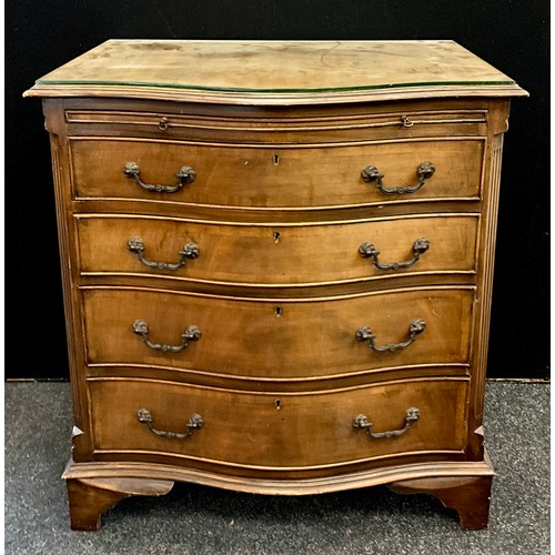 217 - A George III revival mahogany serpentine-front bachelor’s chest, the over-sailing top, above a draw-... 