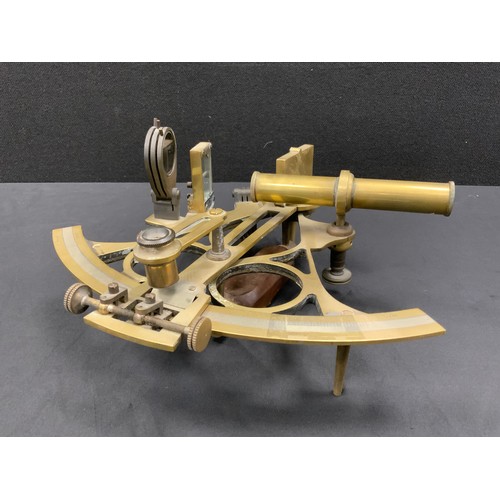 246 - A C Plath Germany brass marine sextant.