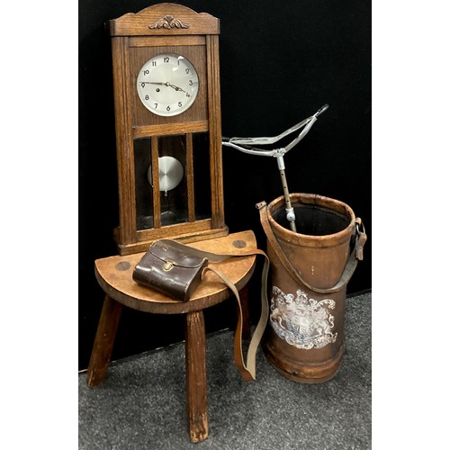 136 - Boxes and Objects - stool, shooting stick, wall clock, Carl Zeiss binoculars (5)