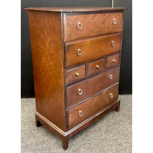 113A - A Stag Furniture tallboy chest of drawers, 112.5cm high x 82cm wide x 46.5cm deep.