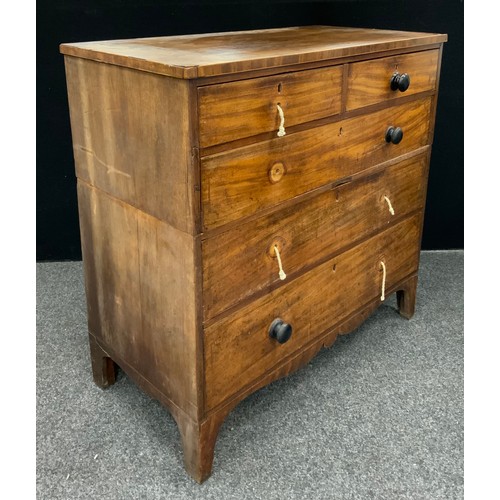 228A - A George III mahogany chest of drawers, 105cm high x 106cm wide x 53.5cm deep.