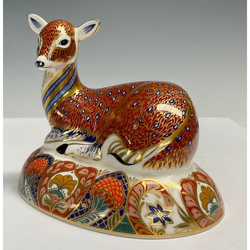 2 - A Royal Crown Derby paperweight, Roe Deer, designed exclusively for the Royal Crown Derby Collectors... 