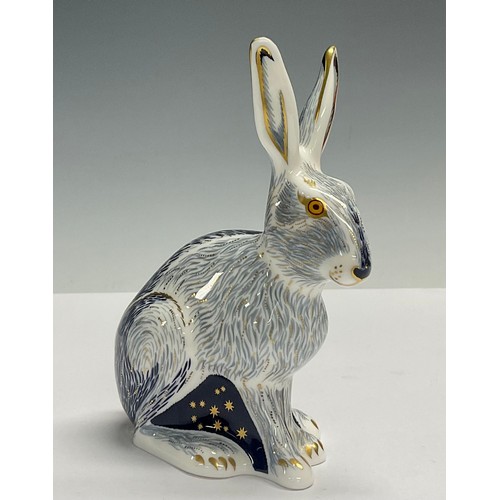 8 - A Royal Crown Derby Paperweight, Starlight Hare, exclusive to the Royal Crown Derby Collectors Guild... 