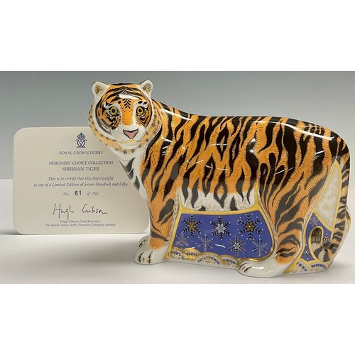 27 - A Royal Crown Derby paperweight, Siberian Tiger, Designers' Choice Collection exclusive to the Visit... 