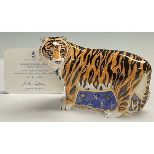 27 - A Royal Crown Derby paperweight, Siberian Tiger, Designers' Choice Collection exclusive to the Visit... 