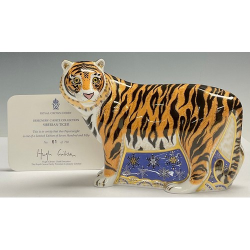 27 - A Royal Crown Derby paperweight, Siberian Tiger, Designers' Choice Collection exclusive to the Visit... 