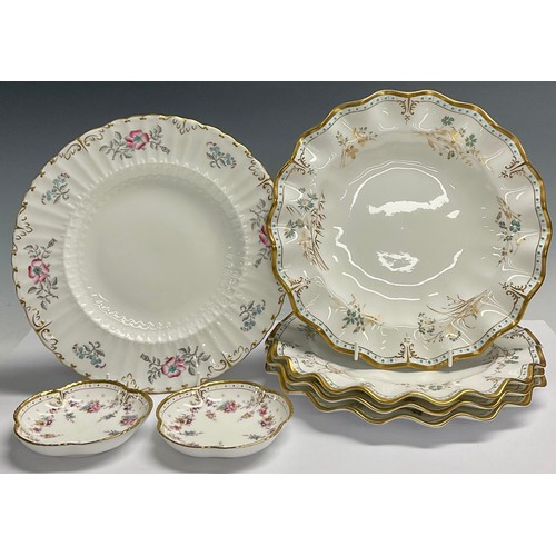 33 - A pair of Royal Crown derby Royal Antoinette pattern five petal trinket trays, first quality; a grou... 