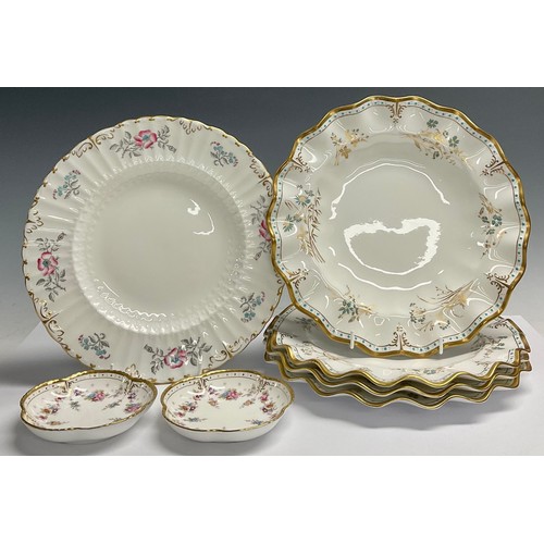 33 - A pair of Royal Crown derby Royal Antoinette pattern five petal trinket trays, first quality; a grou... 