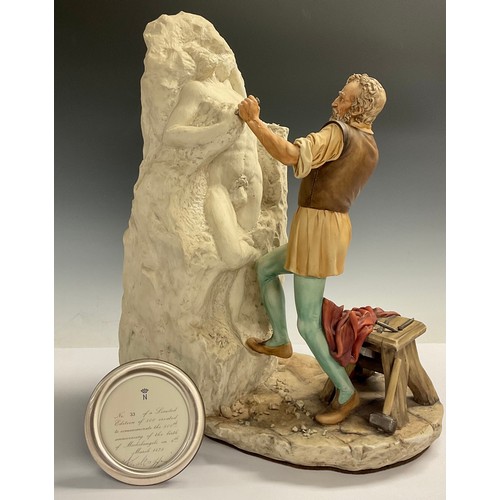 79 - An Italian Naples figure, signed by Maggiori, Michelangelo, limited edition 33/500, to commemorate t... 