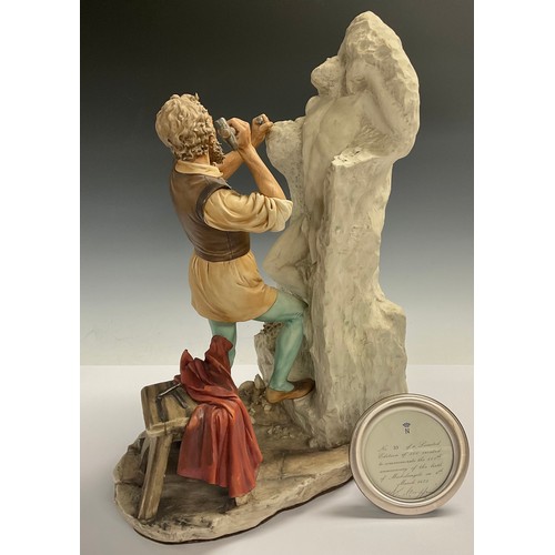 79 - An Italian Naples figure, signed by Maggiori, Michelangelo, limited edition 33/500, to commemorate t... 