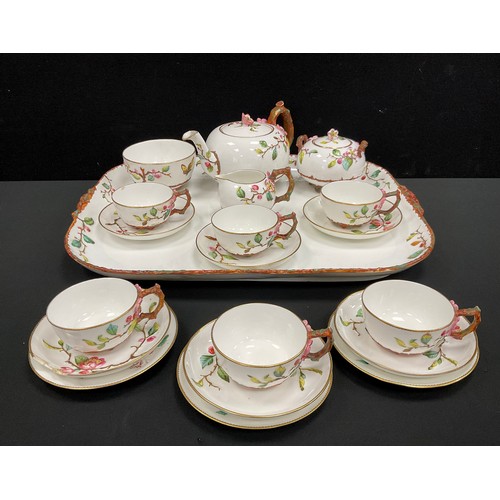 8 - A mid 19th century cabaret tea service for six by Edwin J.D.Bodley of Burslem comprised of; a tea po... 