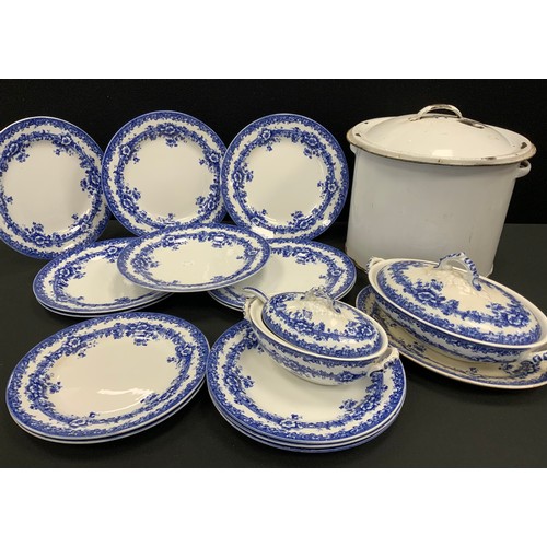 23 - A 19th century blue and white Late Mayers part dinner service;  etc.