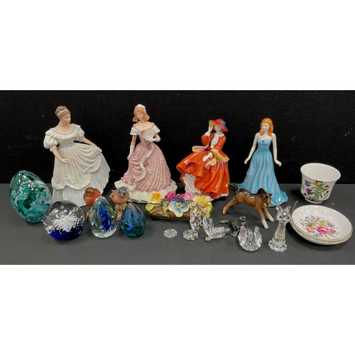 29 - Doulton figures including; Top O Hill HN4778, Turquoise HN4981, others similar; Beswick foal, Chaffi... 