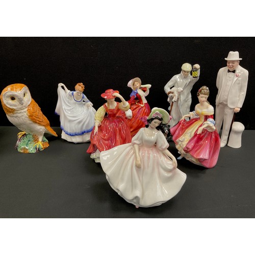 35 - Doulton figures including; Sunday Best HN2688, Autumn Breeze HN1934, Buttercup HN2399, Southern Bell... 