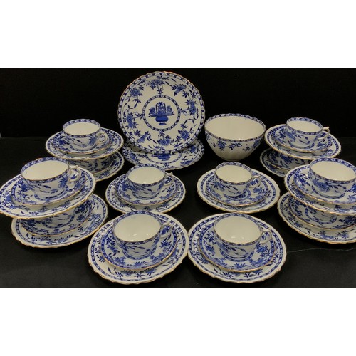 41 - B&Co Hogarth blue and white table china comprised of; twelve tea cups and saucers, twelve side plate... 