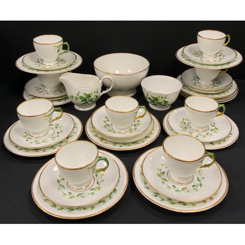 44 - A 19th century Powell and Bishop Hanley tea service for eight including; eight tea cup and saucers, ... 