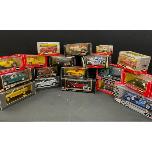 70 - Burago cars including; Ferrari 348, Chevrolet Corvette 1957, Bugatti Type 55, Lamborghini Contach, B... 