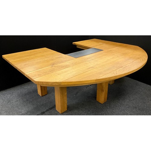 81 - A bespoke made solid oak Hunt table, by Indigo Furniture, of Derbyshire, 76cm high x 219cm wide x 16... 