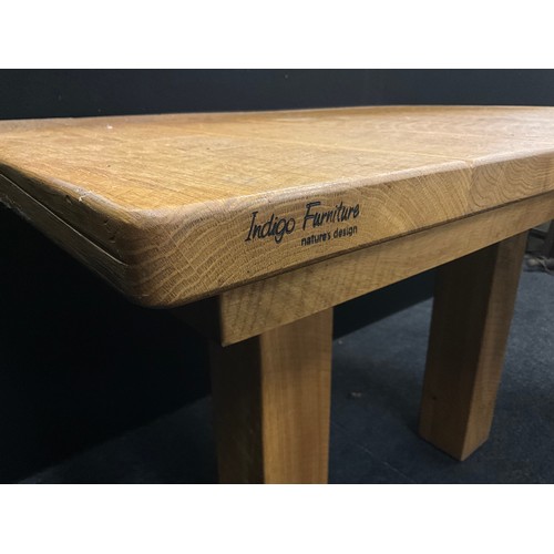 81 - A bespoke made solid oak Hunt table, by Indigo Furniture, of Derbyshire, 76cm high x 219cm wide x 16... 