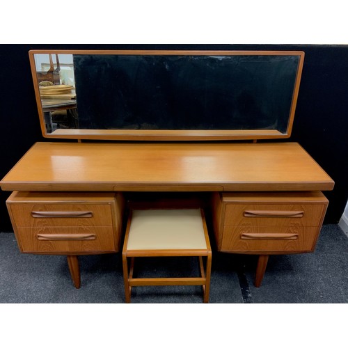 85 - A Teak G-Plan Fresco model dressing table, with stool, designed by Victor Wilkins, 1960/1970, 119.5c... 