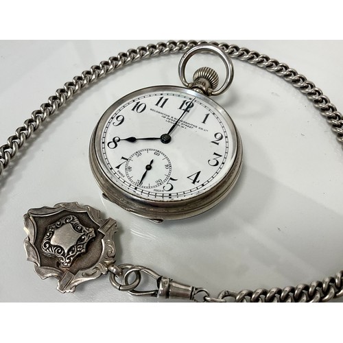 209 - A George VI silver pocket watch, Goldsmiths & Silversmiths Co Ltd, 112 Regent Street, London, white ... 