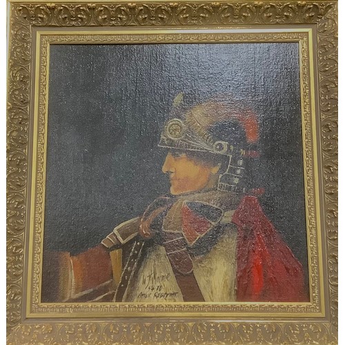 532 - W.J.Monroe (Scottish School)
Portrait of a Roman Centurion 
signed, dated 1970, titled, oil on board... 